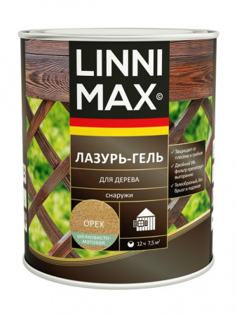 Лессирующий антисептик LINNIMAX Лазурь-гель для дерева Weiss Base3 0,75 л рис 2