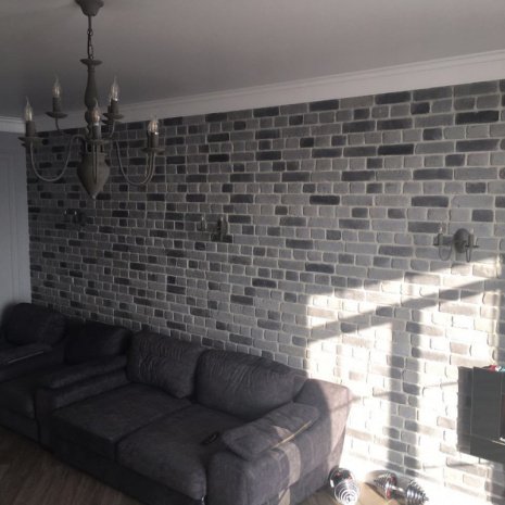 Искусственный камень плоский White Hills Терамо Брик 353-80 серый рис 2