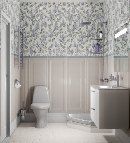 Керамическая плитка Kerama Marazzi Монфорте орнамент матовая 1200х400х10мм декор Глициния 14016R/3F рис 2