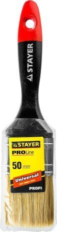 Кисть плоская STAYER UNIVERSAL-PROFI, светлая натуральная щетина, деревянная ручка, 50мм арт.0104-050 рис 2