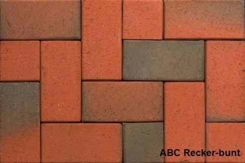 Брусчатка клинкерная ABC - Pflasterklinker Recker-bunt полный прокрас 200х100х40 мм рис 1