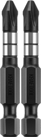 Биты KRAFTOOL Impact Pro, Philips, тип хвостовика E 1/4", PH2, 50мм, 2шт, на карточке арт.26191-2-50-S2 рис 2