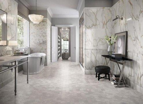 Керамическая плитка Italon Charme Evo Wall Project Calacatta lucido (глянцевая) 750х250х8,5мм вставка Бьюти 600080000269 рис 3