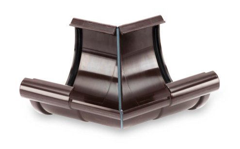 Водосточная система GLC PVC 152/100мм, угол желоба универсальный 135гр., ПВХ, цвет: RAL8019-темно-коричневый рис 1