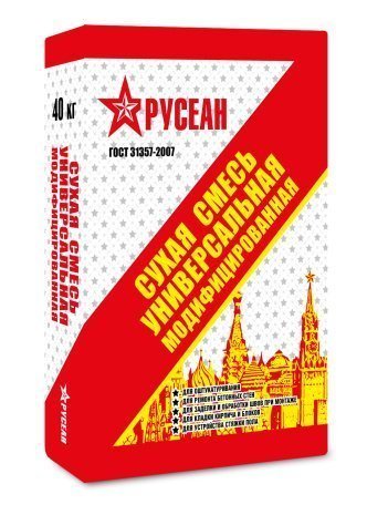 Сухая смесь М-150 Русеан универсальная, модифицированная, цвет: серый (мешок 40кг) рис 1