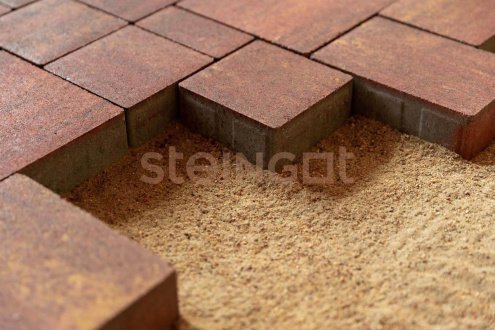 Тротуарная плитка Steingot Премиум Бавария терракота частичный прокрас 280/210/140х210/140/70х60 мм рис 4