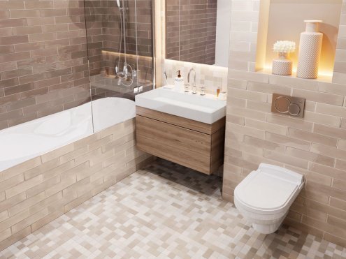 Керамическая мозаика Caramelle Mosaic Homework Бежевый матовая 306х306х6 мм мозаика 21809 рис 2