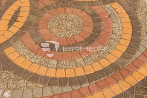 Тротуарная плитка Braer Standart Классико круговая коричневый частичный прокрас 110/73х115х60 мм рис 3