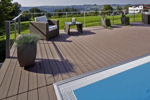 Террасная доска Terradeck Eco, односторонний профиль, шлифованная, размер: 155*28*6000мм, цвет: светло-коричневый рис 4