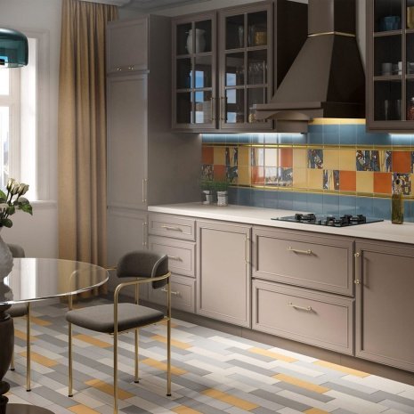 Керамическая плитка Kerama Marazzi Витраж орнамент глянцевая 300х300х6,9мм панно OP/A203/4x/17000 рис 2