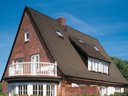 Керамическая черепица рядовая Meyer-Holsen Zwilling terrabraun ангоб 396х365 мм рис 2