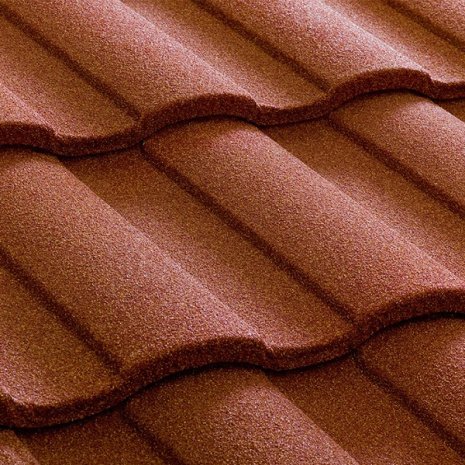 Композитная черепица кровельный лист Metrotile MetroRoman скарлет  с посыпкой 1280х410 мм рис 1