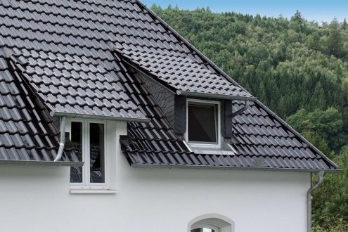 Керамическая черепица рядовая Creaton Premion nuance schwarz matt  ангоб 460х280 мм рис 5