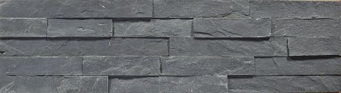 Натуральный камень сланец Pharaon черный 600х150х15-20 мм рис 1