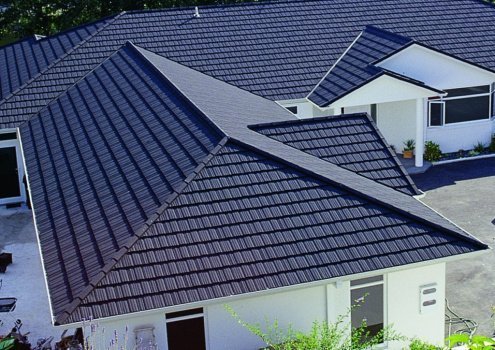 Композитная черепица кровельный лист Metrotile WoodShake серый  с посыпкой 1340х410 мм рис 2
