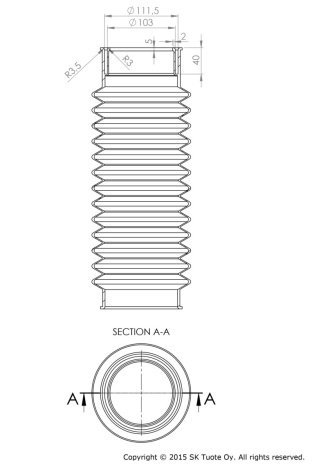 Труба гофрированная Vilpe d110 мм длина 220-260 мм рис 2