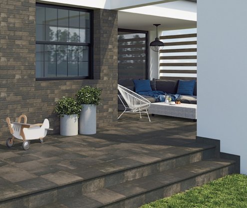 Клинкерная плитка Paradyz Scandiano цвет: Brown, поверхность: Структурная размер: 300х330х11мм, ступень простая с капиносом 246031 рис 3