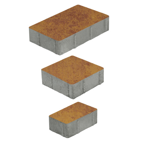 Тротуарная плитка Выбор Старый город Листопад гладкий каир частичный прокрас 260/160х160/100х60 мм рис 2
