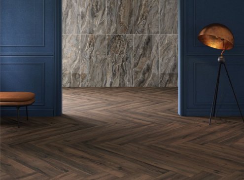Керамогранит Vitra MarbleSet Оробико Темный Греж lappato 1200х600х8 мм рядовая плитка K951333LPR01VTER рис 2