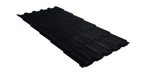 Металлочерепица гонт Grand Line Kvinta Plus RR 33 черный  greencoat pural matt bt -х1210 мм рис 1