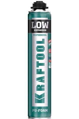 Пена KRAFTOOL KRAFTFLEX PROFI LOW профессиональная полиуретановая, для монтажного пистолета, всесезонная, SVS, 750 мл арт.41181_z01 рис 1