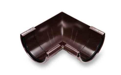 Водосточная система GLC PVC 152/100мм, угол желоба универсальный 90гр., ПВХ, цвет: RAL8019-темно-коричневый рис 1