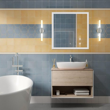 Керамическая плитка Kerama Marazzi Витраж голубой глянцевая 150х150х6,9мм рядовая плитка 17067 рис 3