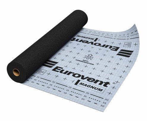 Супердиффузионная мембрана Eurovent Magnum 210 г/м2 50х1,5 м серый/черный рис 1