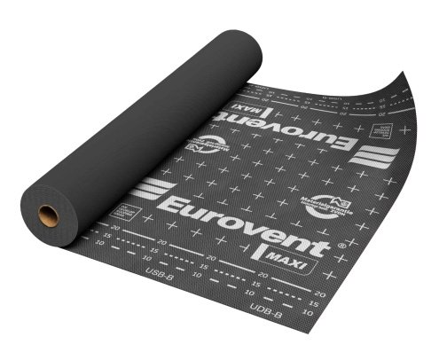 Супердиффузионная мембрана Eurovent Maxi 140 г/м2 50х1,5 м антрацит/антрацит рис 1