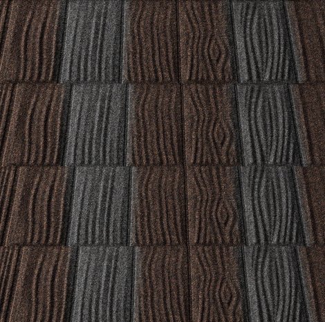 Композитная черепица гонт Metrotile iShake кофейно-серый с посыпкой 1340х430 мм рис 1