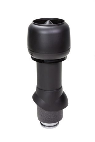 Изолированный вентиляционный выход Vilpe с колпаком 125P/IS/500 черный RR33/RAL9005 рис 1