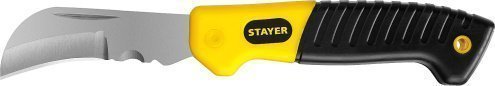 Нож монтерский SK-С, складной, изогнутое лезвие, STAYER Professional арт.45409 рис 1