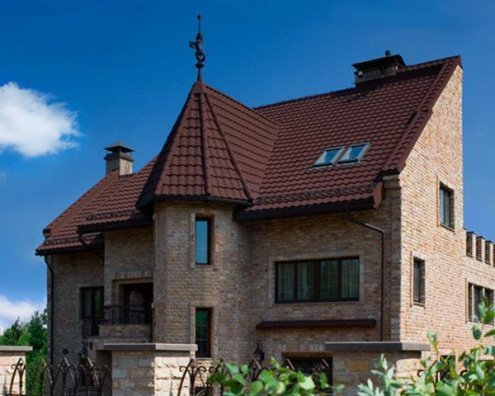 Композитная черепица гонт Metrotile MetroBond бордо с посыпкой 1330х410 мм рис 3
