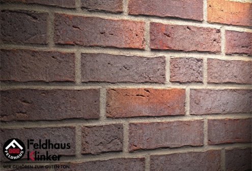 Кирпич клинкерный Feldhaus Klinker Sintra М1000 K662DF 240х115х52 lava azur рельефный рис 1
