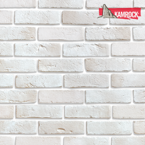 Искусственный камень ложковый Kamrock Старый кирпич 32020 белый рис 1