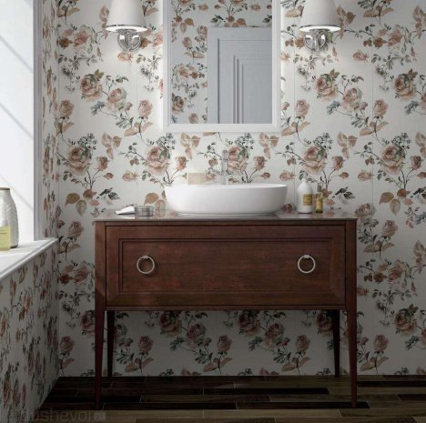 Керамическая плитка Kerama Marazzi Монфорте орнамент матовая 1200х400х10мм декор Роза 14017R/3F рис 2