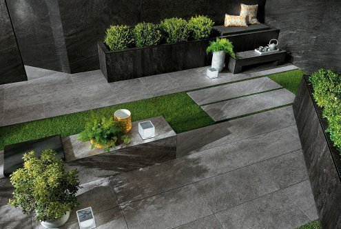 Керамогранит Atlas Concorde Landstone Night LASTRA матовая структурная ректификат 600х600х20 мм рядовая плитка 610010001426 рис 5