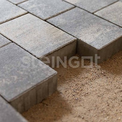 Тротуарная плитка Steingot Премиум Новый город штайн сильвер частичный прокрас 240/200/160х160х40 мм рис 2