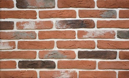 Искусственный камень плоский Eco Stone Монреаль 04-18 красный рис 1
