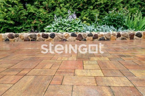 Тротуарная плитка Steingot Премиум Бавария терракота частичный прокрас 280/210/140х210/140/70х60 мм рис 6