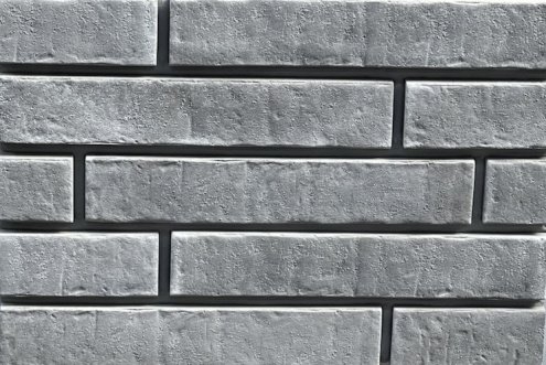 Искусственный камень плоский Atlas Stone Клинкер широкий 024 серый рис 1