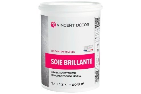 Декоративное покрытие Vincent Decor Soie Brilliante база 1 перламутровый 1л рис 1