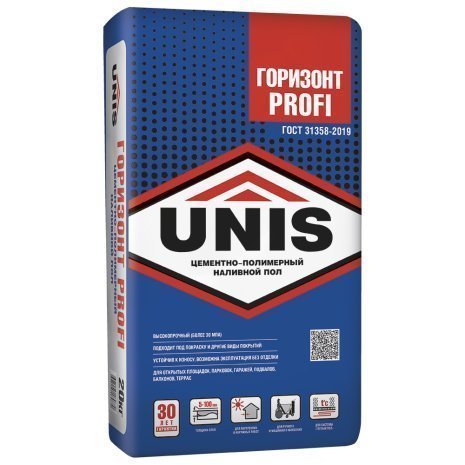 Наливной пол Unis ГОРИЗОНТ Profi мешок 20 кг рис 1