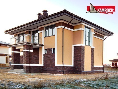 Искусственный камень плоский Kamrock Скандинавский камень 38110/высокий коричневый рис 3