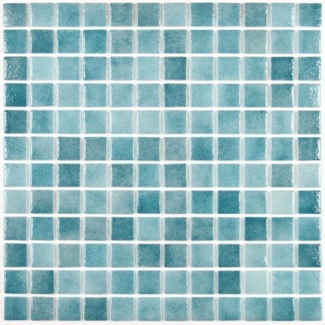 Стеклянная мозаика Caramelle Mosaic Aqua Bona бирюзовый глянцевая 315х315х4 мм мозаика 32514 рис 1