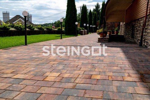 Тротуарная плитка Steingot Премиум Новый город блэнд частичный прокрас 240/200/160х160х60 мм рис 2