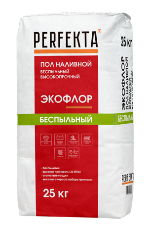 Пол наливной беспыльный высокопрочный Perfekta Экофлор 25 кг рис 1