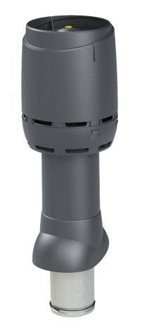 Изолированный вентиляционный выход Vilpe с колпаком FLOW 125P/IS/700 серый RR23/RAL7015 рис 1