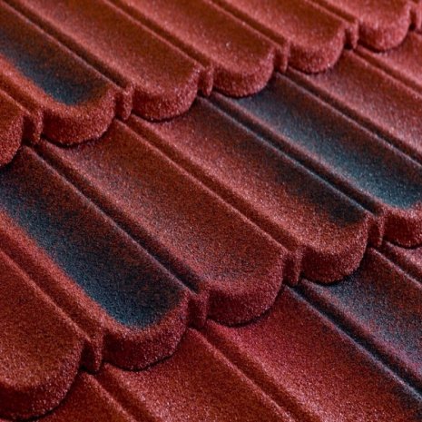 Композитная черепица гонт Metrotile MetroBond красно-черный с посыпкой 1330х410 мм рис 1