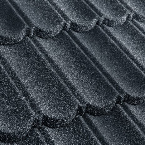 Композитная черепица гонт Metrotile MetroBond сланцево-серый с посыпкой 1330х410 мм рис 1